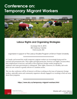 Conference on Temporary Migrant Workers. Labour Rights and