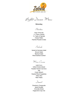 Buffet Dinner Menu