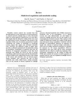 Review Multi-level regulation and metabolic scaling