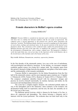Female characters in Bellini`s opera creation