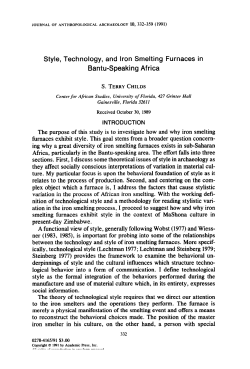 Style, Technology, and Iron Smelting Furnaces in Bantu