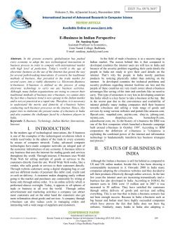 i. introduction ii. status of e-business in india