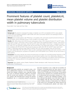 Prominent features of platelet count, plateletcrit, mean platelet