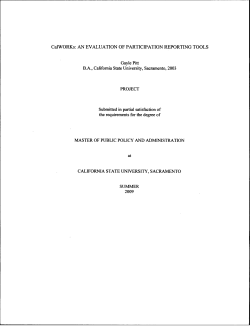 CalWORKs: AN EVALUATION OF