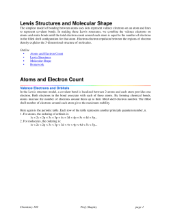 Lewis Structures and Molecular Shape Atoms and Electron Count
