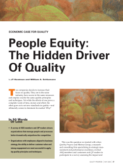 People Equity: The Hidden Driver Of Quality