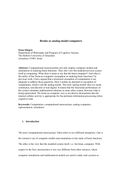 Brains as analog-model computers