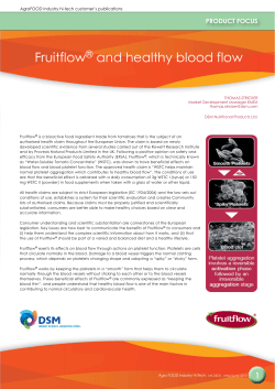 Fruitflow&reg; and healthy blood flow