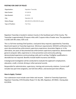 POSTING FOR CHIEF OF POLICE Napoleon Township is located in