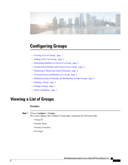 Configuring Groups