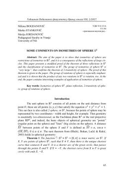 SOME COMMENTS ON ISOMETRIES OF SPHERE