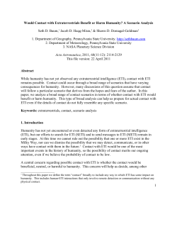 Would Contact with Extraterrestrials Benefit or Harm