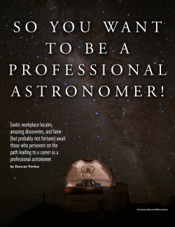 So You Want to be a Professional Astronomer!