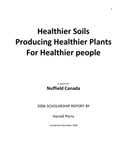 Healthy Soils Producing Healthier Crops for a