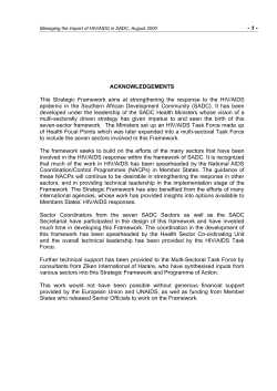 Managing the impact of HIV/AIDS in SADC