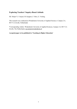 Exploring Teachers` Inquiry-Based Attitude