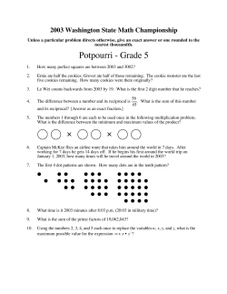 Potpourri - Grade 5 &chi; &chi;