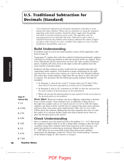 US Traditional Subtraction for Decimals (Standard)
