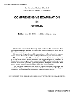 comprehensive examination in german