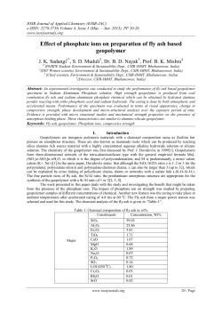 Effect of phosphate ions on preparation of fly ash based geopolymer