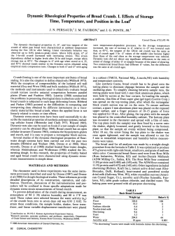 Dynamic Rheological Properties of Bread Crumb. I. Effects of
