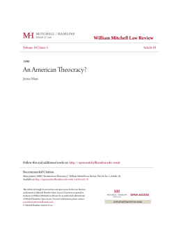 An American Theocracy? - Mitchell Hamline Open Access
