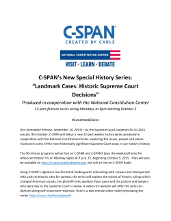 C-SPAN`s New Special History Series: “Landmark Cases: Historic