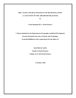 THE CAUSES AND HEALTH EFFECTS OF RIVER POLLUTION: A