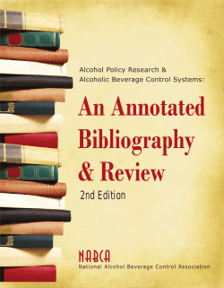 Alcohol Policy Research and Alcoholic Beverage Control