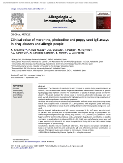 Clinical value of morphine, pholcodine and poppy seed