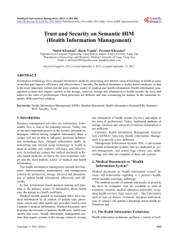 Trust and Security on Semantic HIM (Health Information Management)