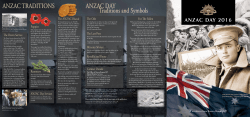 ANZAC TRADITIONS ANZAC DAY Traditions and Symbols