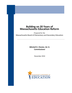 Building on 20 Year of Massachusetts Education Reform