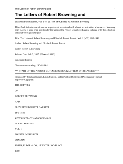 The Letters of Robert Browning and