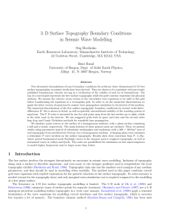 3&ndash;D Surface Topography Boundary Conditions in Seismic Wave