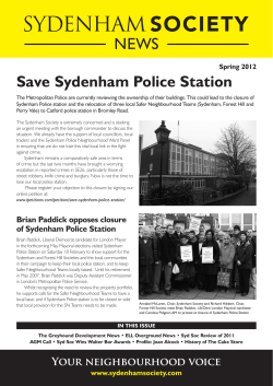 Spring 2012 - The Sydenham Society