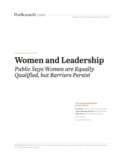 Public Says Women are Equally Qualified, but Barriers Persist