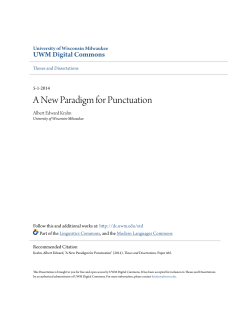 A New Paradigm for Punctuation