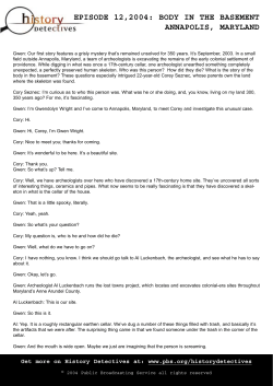 episode 12,2004: body in the basement annapolis, maryland
