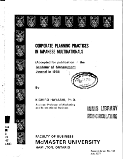 CORPORATE PLANNING PRACTICES IN JAPANESE