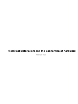 Historical Materialism and the Economics of Karl Marx