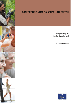 background note on sexist hate speech - Coe