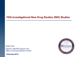 FDA Investigational New Drug Studies (IND) Studies