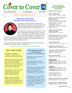 Device Advice @ Main A Night With Clara Barton Thursday, March