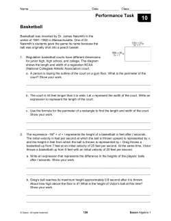 Performance Task Basketball