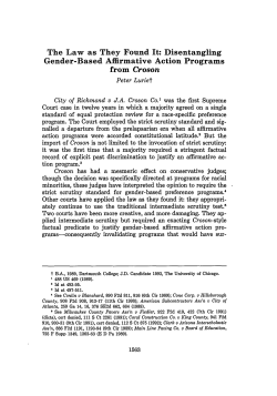Disentangling Gender-Based Affirmative Action Programs from Croson