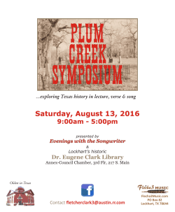 Plum Creek Symposium - Evenings with the Songwriter