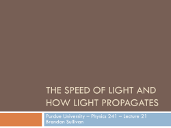 The speed of light and fermat`s principle