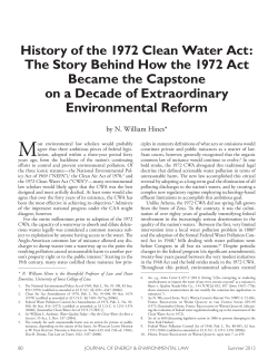 History of the 1972 Clean Water Act: The Story