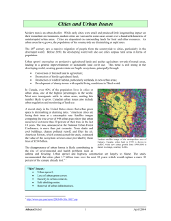 Cities and Urban Issues